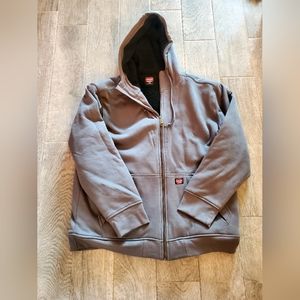 Wrangler Workwear Sweater Mens Medium Gray Full Zip Fleece Lined Hoodie XL